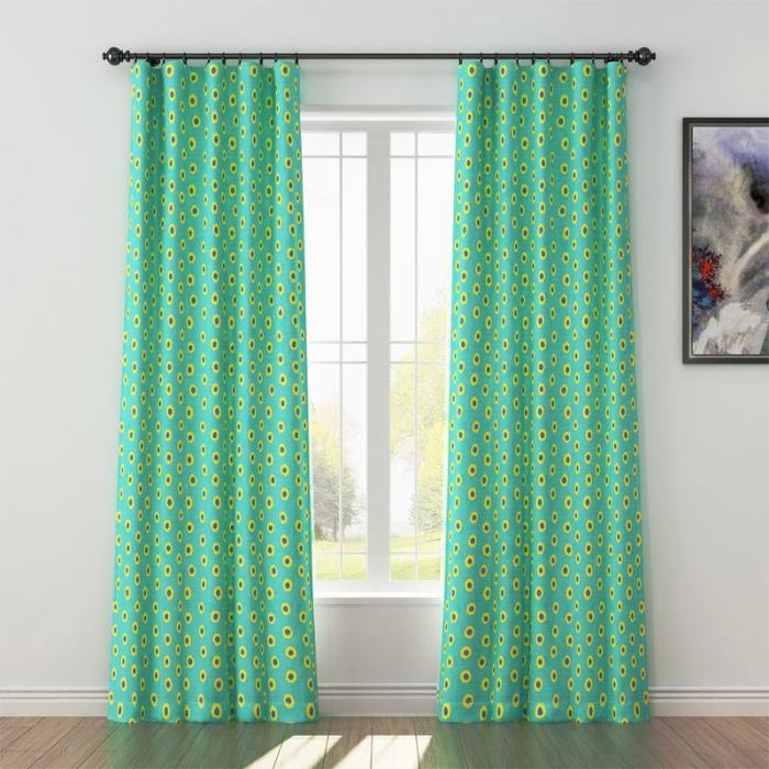 Abstract Print Polyester Linen Curtain Drapery JUNIOR