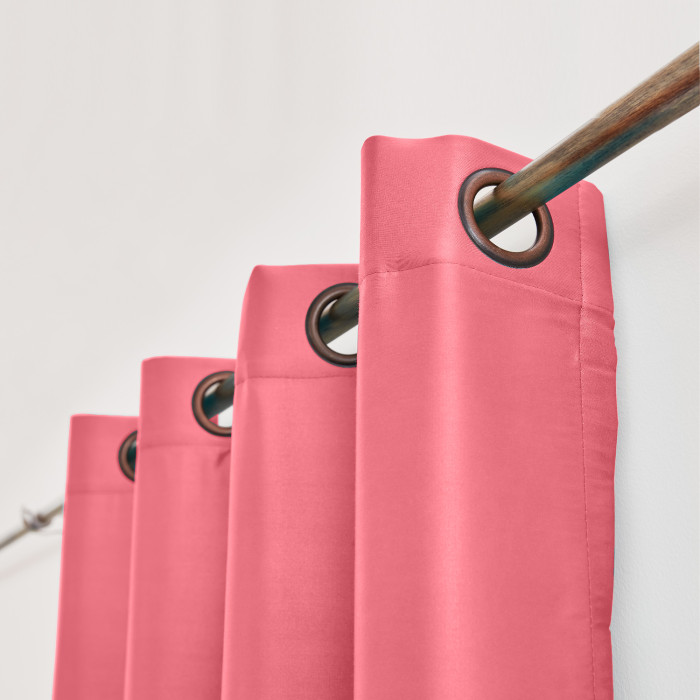 Polyester Cotton Silk Curtain Drape Panel in Antique Bronze Grommet with Blackout Lined LHZ