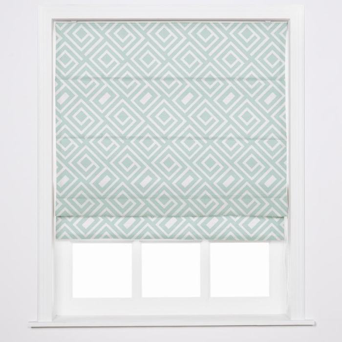 ATELIER Geometric Print Polyester Linen Roman Shade