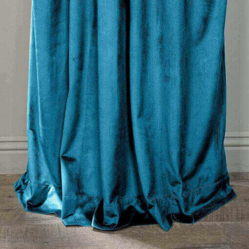 Flat Hook Velvet Curtain Drape with Blackout Lined For Track with Ring Clip or Traverse Rod and Rod with Rings Birkin