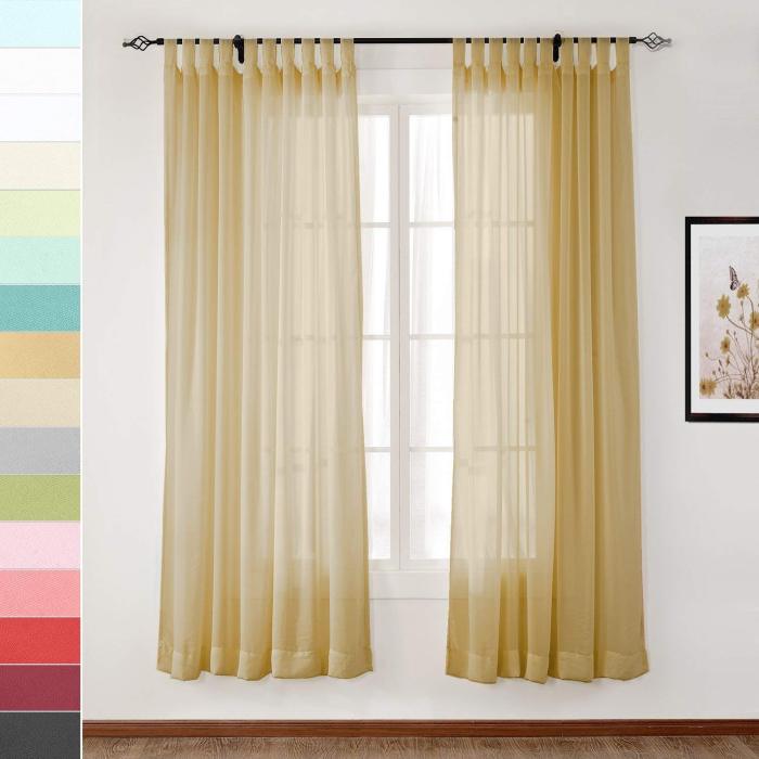 Tab Top Indoor Outdoor Sheer Curtain Wide Opulent Voile Drape SCANDINA