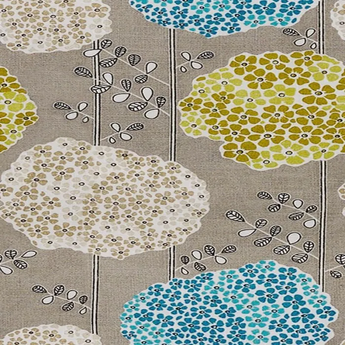 Cartoon Flowers Printed Window Drape Flat Hook Thermal Insulated Blackout Lining Curtain BQ66255