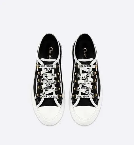 Walk'n'Dior Low-Top Sneaker Black Calfskin and Canvas