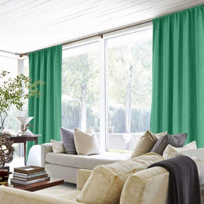 Rod Pocket Faux Linen Window Curtain with Blackout Lined LIZ