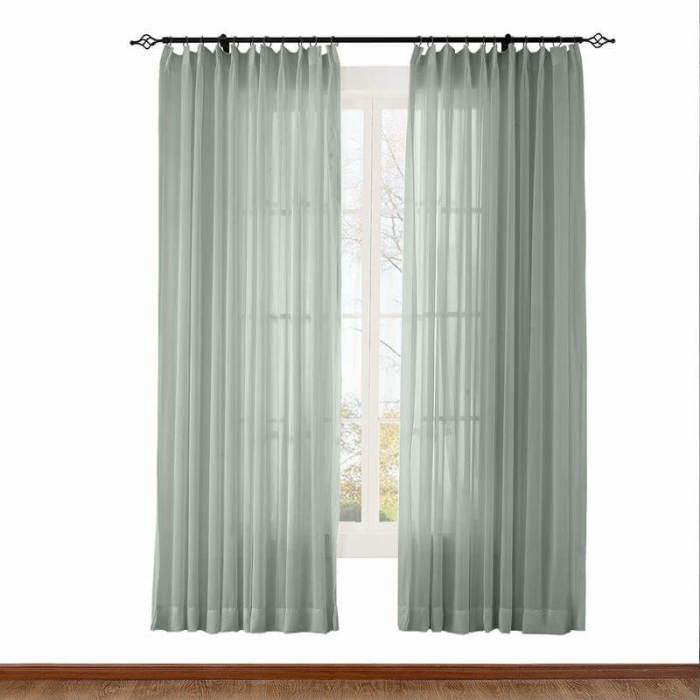 Indoor Outdoor Sheer Curtain Pinch Pleat Wide Opulent Voile Drape SCANDINA