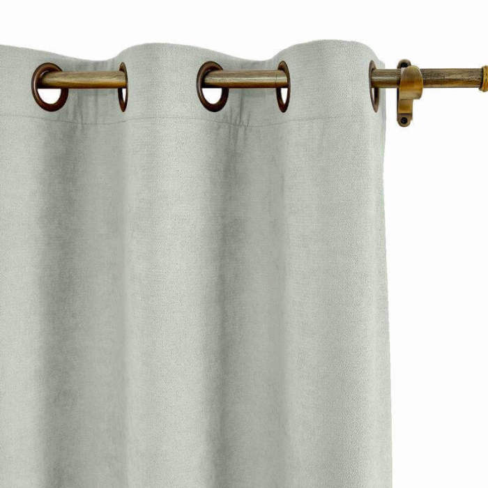 Antique Bronze Grommet Polyester Cotton Drapery With Blackout Lining Thermal Curtain Kantee