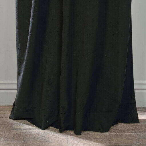 Flat Hook Velvet Curtain Drape with Blackout Lined For Track with Ring Clip or Traverse Rod and Rod with Rings Birkin