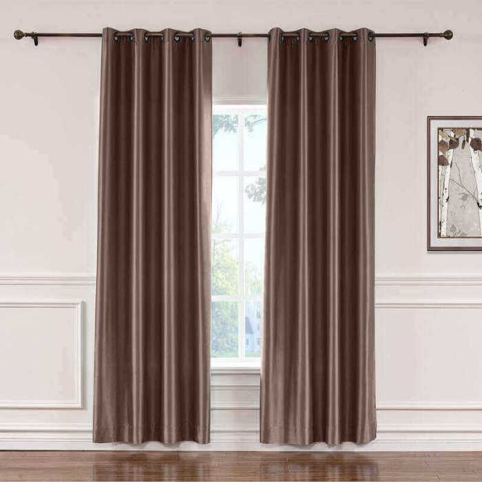 CUSTOM Lao Hang Zhou Brown Polyester Cotton Thermal Insulated Curtain