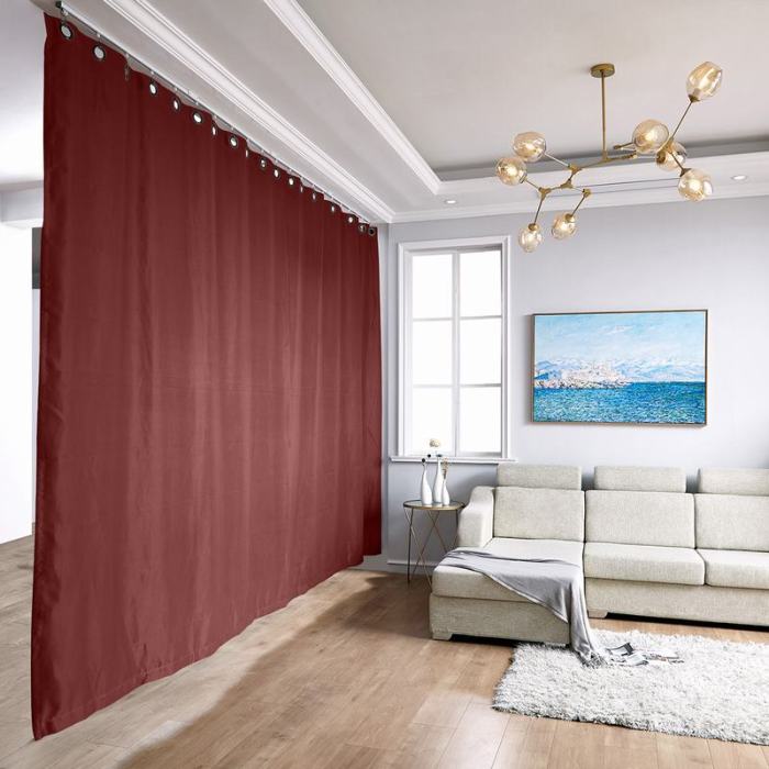Ceiling Track Room Divider Flame Retardant Fireproof Curtain Kit for Any Space