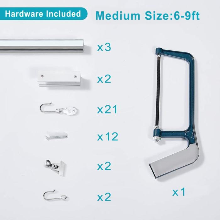 Ceiling Track Room Divider Curtain Kit for Any Space