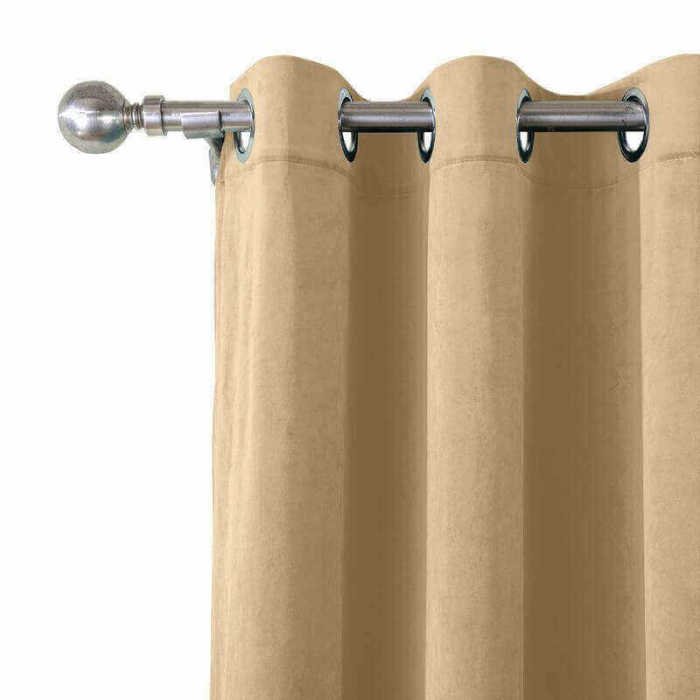 CUSTOM Birkin Kakhi Velvet Curtain Drapery With Lining For Traverse Rod Pole or Track