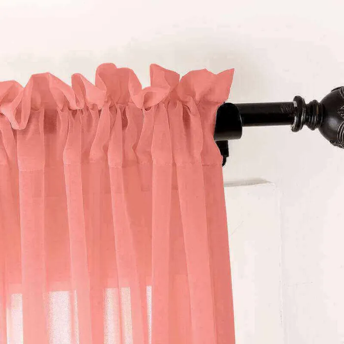 CUSTOM Scandina Rose Indoor Outdoor Sheer Curtain Voile Drapery