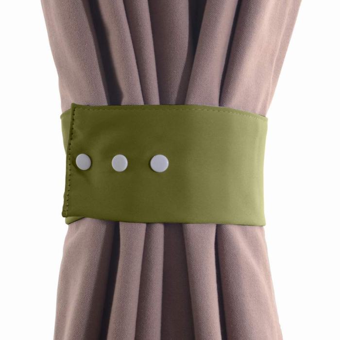 Set of 2 Curtain TieBack Holdback Each with Snap Polyester Blackout