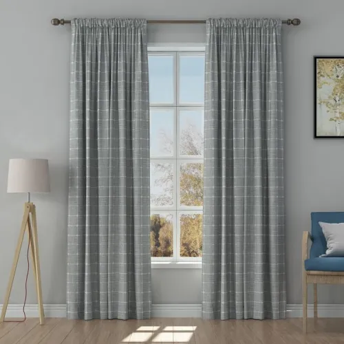 Solid Jacquard Diamond Curtain Drapery IMOGEN