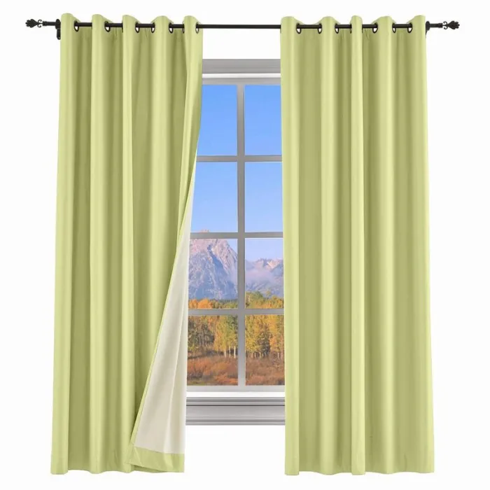 100% Blackout Curtain Grommet Drapery Foam Coated Curtain Saba
