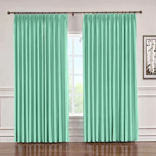 CUSTOM Lao Hang Zhou Aqua Mist Polyester Cotton Thermal Insulated Curtain