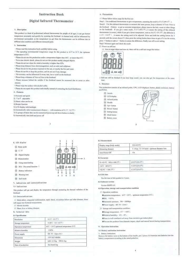 No Touch Forehead Thermometer - Limited Stock