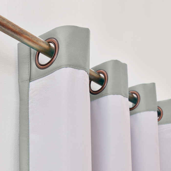 Polyester Cotton Silk Curtain Drape Panel in Antique Bronze Grommet with Blackout Lined LHZ