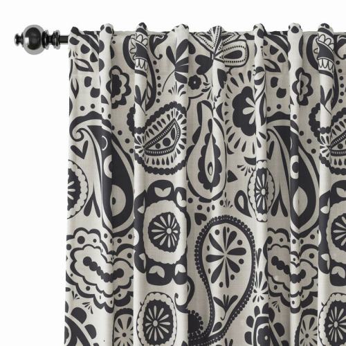 Paisley Print Polyester Linen Curtain Drapery IRIS