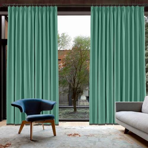 CUSTOM Capri Green Blackout Curtains with Liner