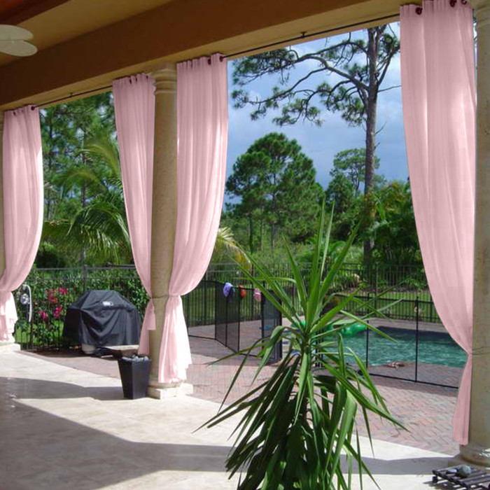 Nickel Grommet Indoor Outdoor Sheer Curtain Wide Opulent Voile Drape SCANDINA