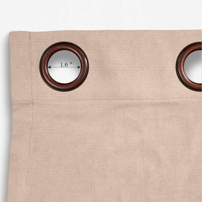 Antique Bronze Grommet Polyester Cotton Drapery With Blackout Lining Thermal Curtain Kantee
