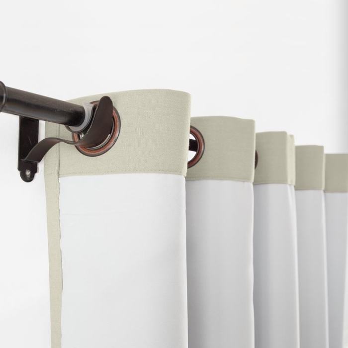 Grommet Cotton Blend Room Darkening Blackout Curtain with Liner Capri
