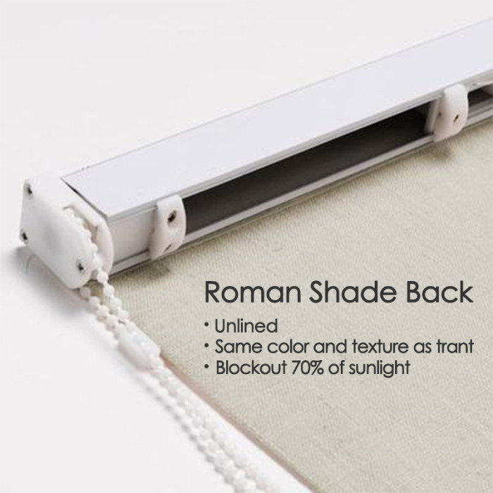 EMILIA Abstract Print Polyester Linen Room Darkening Roman Shade