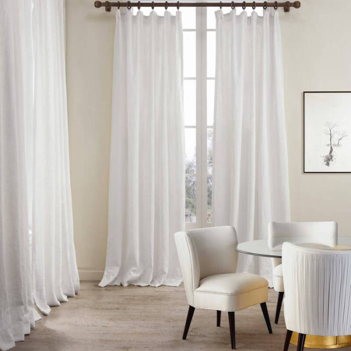 Cotton Linen Curtain Drapery Flat hook for Track Lined Curtain MaSha