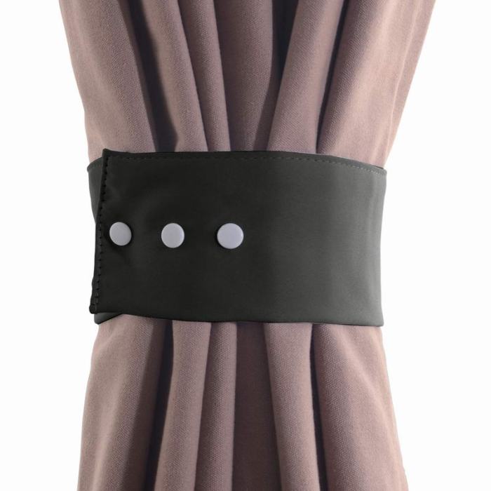 Set of 2 Curtain TieBack Holdback Each with Snap Polyester Blackout
