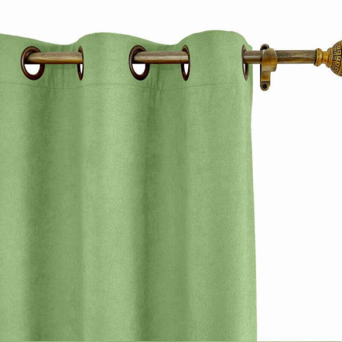 Antique Bronze Grommet Polyester Cotton Drapery With Blackout Lining Thermal Curtain Kantee