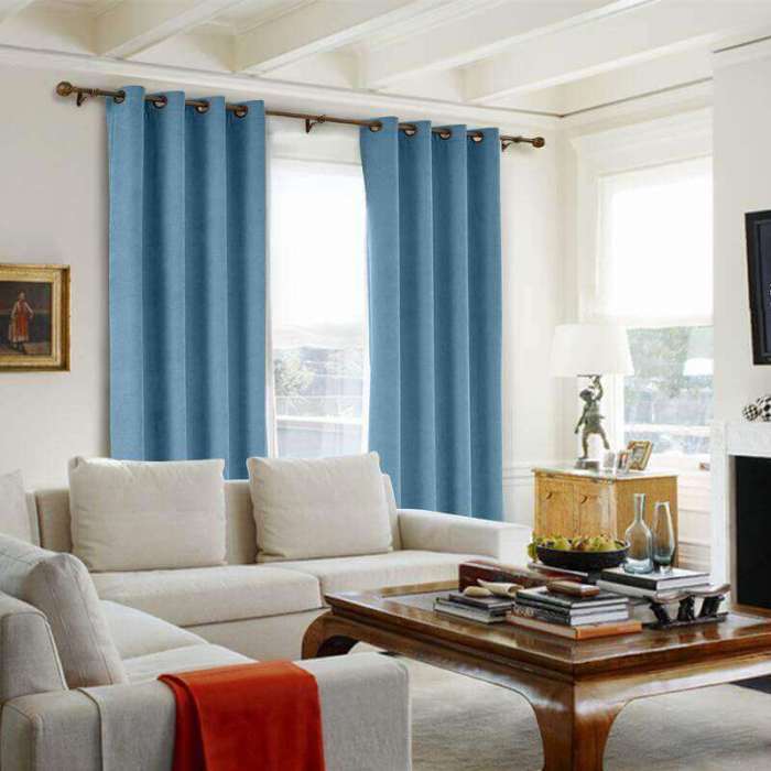 Antique Bronze Grommet Polyester Cotton Drapery With Blackout Lining Thermal Curtain Kantee