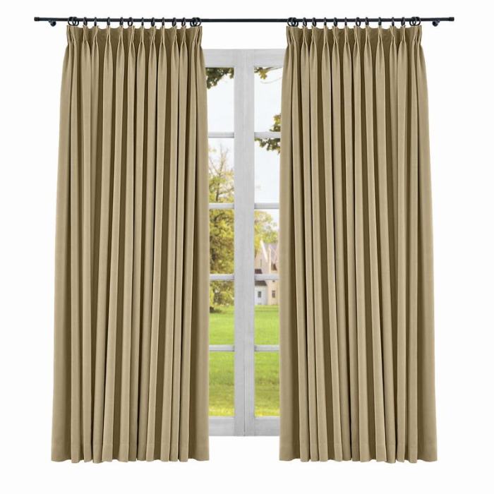 Yeffa Pinch Pleated Curtain Blackout Lined Drapery Window Panel