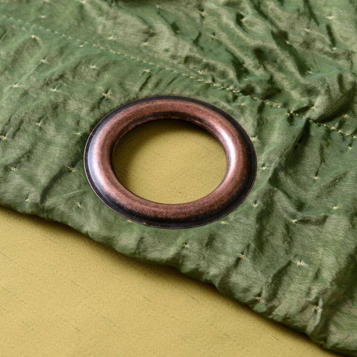 Antique Bronze Grommet Wrinkle Blackout Curtain Drapes
