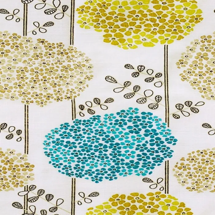 Cartoon Flowers Printed Window Drape Flat Hook Thermal Insulated Blackout Lining Curtain BQ66255