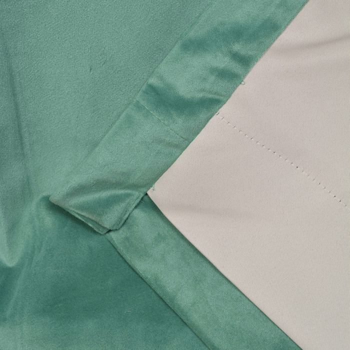 Flat Hook Velvet Curtain Drape with Blackout Lined For Track with Ring Clip or Traverse Rod and Rod with Rings Birkin