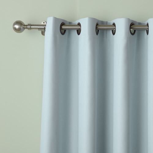 Set of 2 Antique Bronze Grommet Thermal Insulated Blackout Curtain Paz