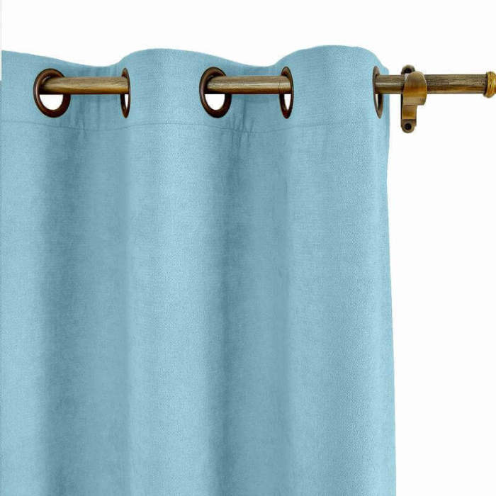 Antique Bronze Grommet Polyester Cotton Drapery With Blackout Lining Thermal Curtain Kantee