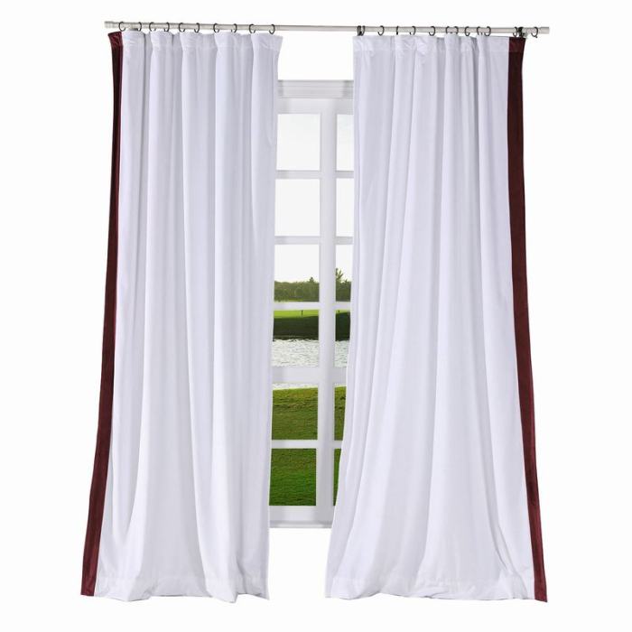 FELIX Velvet Curtain Drapery with Color Border Custom Sold Per Pair