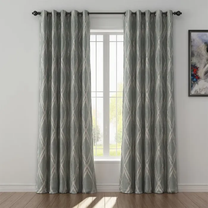 Geometic Print Polyester Linen Curtain Drapery ABSTRACT