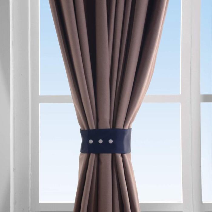 Set of 2 Curtain TieBack Holdback Each with Snap Polyester Blackout