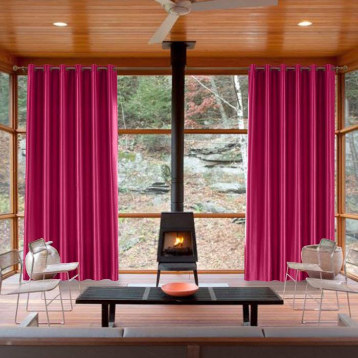 Polyester Cotton Silk Curtain Drape Panel in Antique Bronze Grommet with Blackout Lined LHZ