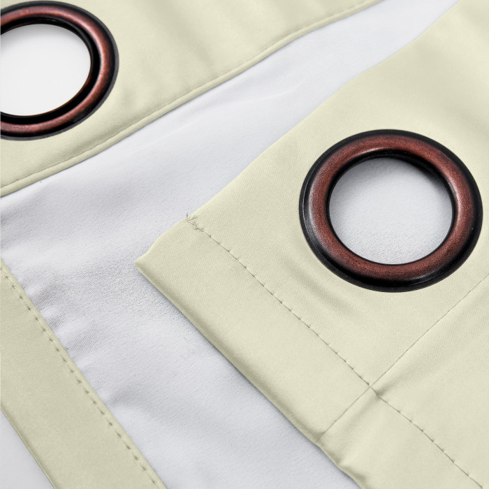 Polyester Cotton Silk Curtain Drape Panel in Antique Bronze Grommet with Blackout Lined LHZ