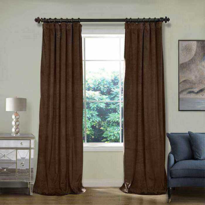 CUSTOM Birkin Chocolate Velvet Curtain Drapery With Lining For Traverse Rod Pole or Track