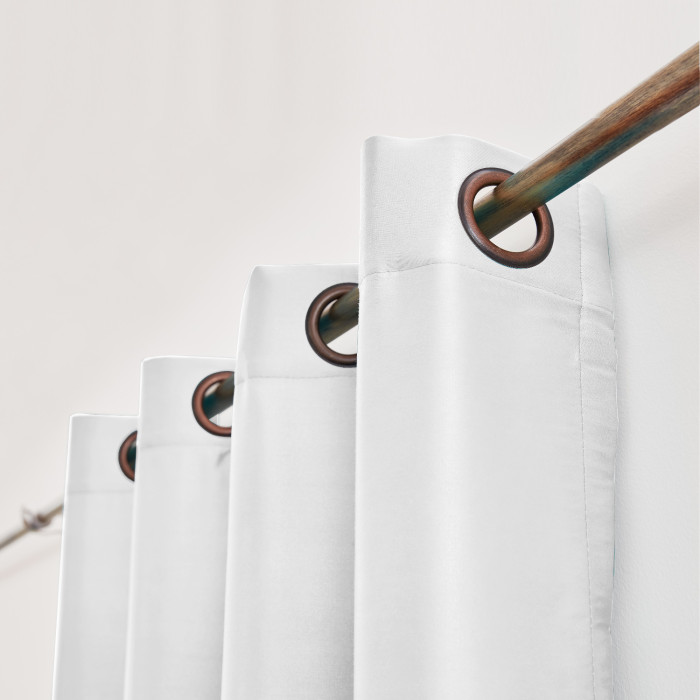 Polyester Cotton Silk Curtain Drape Panel in Antique Bronze Grommet with Blackout Lined LHZ