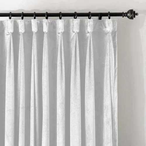 CUSTOM Birkin Off White Velvet Curtain Drapery With Lining For Traverse Rod Pole or Track