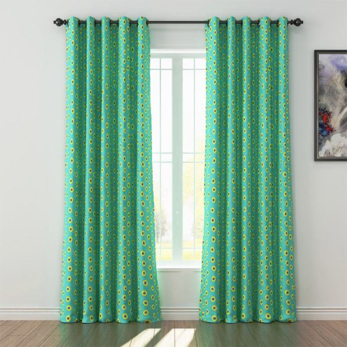 Abstract Print Polyester Linen Curtain Drapery JUNIOR