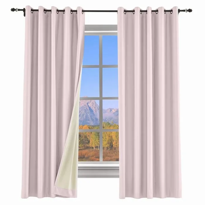 100% Blackout Curtain Grommet Drapery Foam Coated Curtain Saba