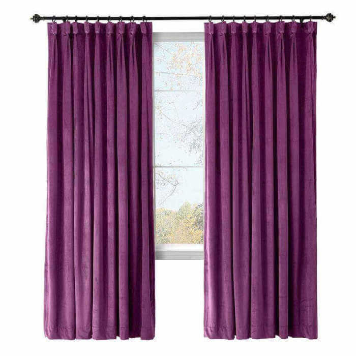 CUSTOM Birkin Purple Velvet Curtain Drapery With Lining For Traverse Rod Pole or Track
