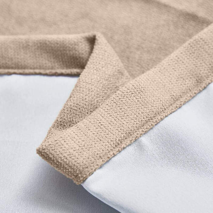 Antique Bronze Grommet Polyester Cotton Drapery With Blackout Lining Thermal Curtain Kantee